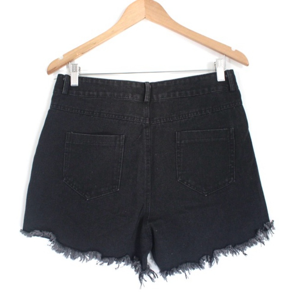 Blue B Collection Denim Rhinestone Fringe Shorts - Picture 2 of 5